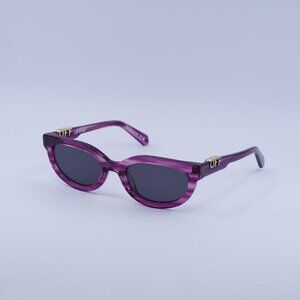 Off-White OERI13D SPARKS 3707 Sunglasses Striped Purple Frame, Grey Lenses